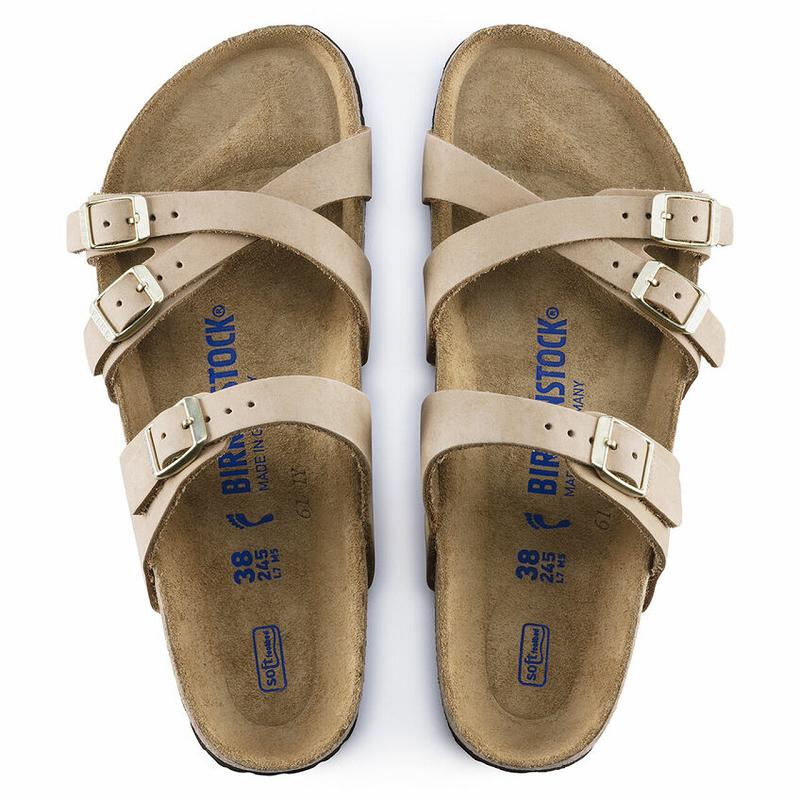 Birkenstock Soft Footbed Nubuck Læder Franca Dame Beige | DK 452EBC